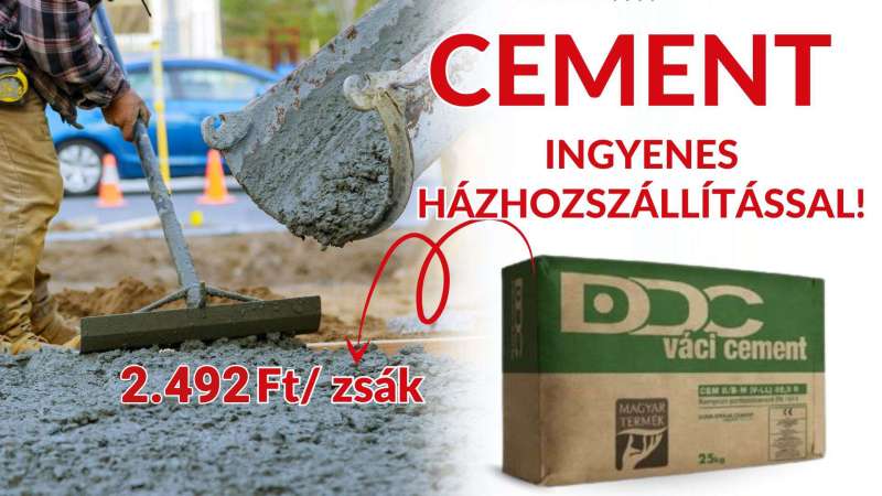 TOP AJÁNLAT! VÁCI CEMENT INGYENES HÁZHOZSZÁLLÍTÁS*