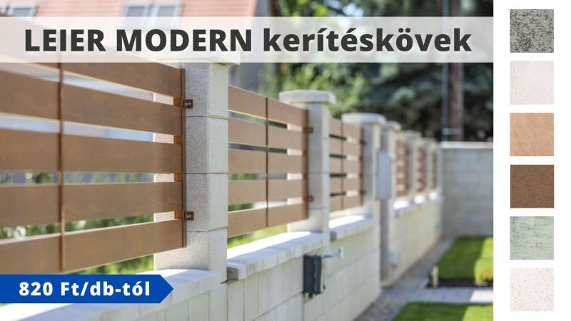 Leier modern kerítéskövek azonnal, telepi készletről!
