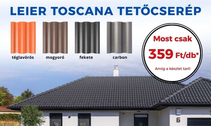 Leier Toscana tetőcserép most csak 359 Ft/db