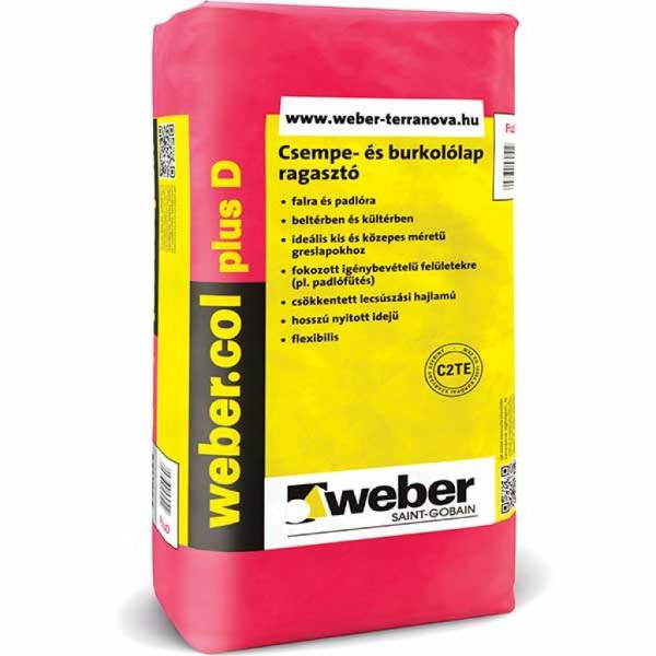 Weber weber.col Plus D - csempe- és burkolólap ragasztó (C2TE) 25kg