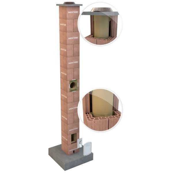 Bakonytherm Klasszik BTK-S 160 komplett kémény szellőzőkürtővel - 